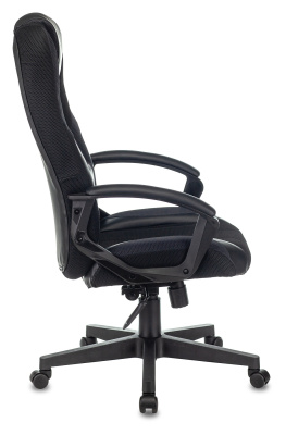Кресло игровое Zombie 9 черный/серый ткань/эко.кожа крестов. пластик