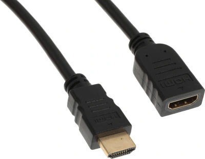 Кабель-удлинитель аудио-видео Buro HDMI (m)/HDMI (f) 3м. позолоч.конт. черный (BU-HDMI2.0-EXTND-3M)