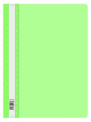 Папка-скоросшиватель Бюрократ Double Neon -PSLDNE/LETT A4 прозрач.верх.лист пластик салатовый 0.14/0.18