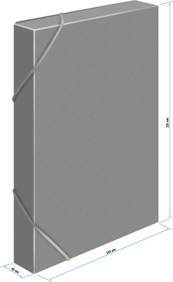 Папка-короб на резинке Бюрократ -BA40/07GREY пластик 0.7мм корешок 40мм A4 серый