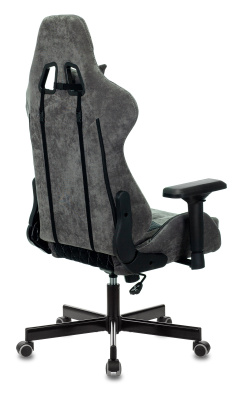 Кресло игровое Zombie VIKING 7 KNIGHT Fabric черный ткань/эко.кожа с подголов. крестов. металл