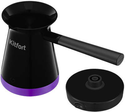 Кофеварка Электрическая турка Kitfort КТ-7184 1000Вт черный/фиолетовый