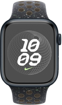 Смарт-часы Apple Watch Series 9 A2980 45мм OLED корп.темная ночь Sport Band рем.темная ночь разм.брасл.:160-210мм (MR9Q3LL/A)