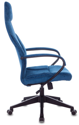 Кресло руководителя Бюрократ CH-608Fabric темно-синий Velvet 29 крестов. пластик