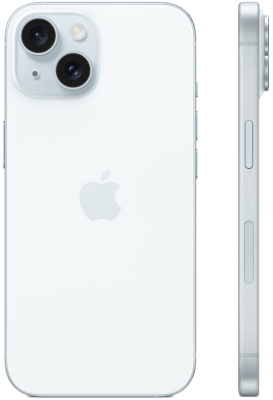 Смартфон Apple A3090 iPhone 15 128Gb голубой моноблок 3G 4G 1Sim 6.1" iOS 17 802.11 a/b/g/n/ac/ax NFC GPS
