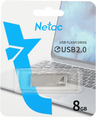 Флеш Диск Netac 8Gb U326 NT03U326N-008G-20PN USB2.0 серебристый