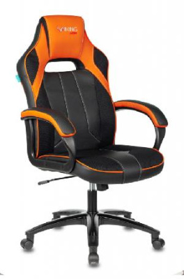 Кресло игровое Zombie VIKING 2 AERO черный/оранжевый эко.кожа/ткань крестов. пластик