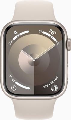 Смарт-часы Apple Watch Series 9 A2980 45мм OLED корп.сияющая звезда Sport Band рем.сияющая звезда разм.брасл.:140-190мм (MR963ZP/A)