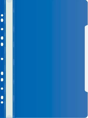 Папка-скоросшиватель Бюрократ -PS-P20BLU A4 прозрач.верх.лист боков.перф. пластик синий 0.12/0.16