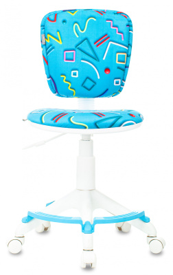 Кресло детское Бюрократ CH-W204/F голубой Sticks 06 крестов. пластик подст.для ног пластик белый