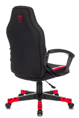 Кресло игровое Zombie 10 черный/красный ткань/эко.кожа крестов. пластик