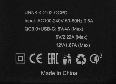 Сетевое зар./устр. Wiiix UNNK-4-2-02-QCPD-B 20W 3A (PD+QC) USB-C/USB-A черный