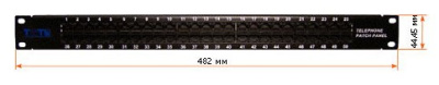 Патч-панель Lanmaster TWT-PP50TEL45 19" 1U 50xRJ45 кат.3 UTP