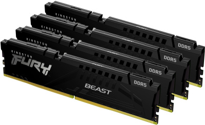 Память DDR5 4x16GB 6000MHz Kingston KF560C40BBK4-64 Fury Beast Black RTL Gaming PC5-48000 CL40 DIMM 288-pin 1.35В kit dual rank с радиатором Ret