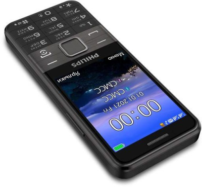 Мобильный телефон Philips E590 Xenium черный моноблок 2Sim 3.2" 240x320 2Mpix GSM900/1800 GSM1900 MP3 FM microSD max16Gb