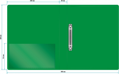 Папка на 2-х кольцах Бюрократ -0812/2RGRN A4 пластик 0.8мм кор.40мм внутр. с вставкой зеленый