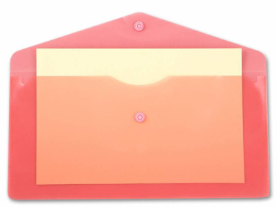 Конверт на кнопке Бюрократ -PK805ARED пластик 0.18мм красный TRAVEL формат