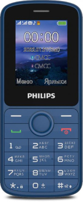 Мобильный телефон Philips E2101 Xenium синий моноблок 2Sim 1.77" 128x160 Thread-X GSM900/1800 MP3 FM microSD max32Gb