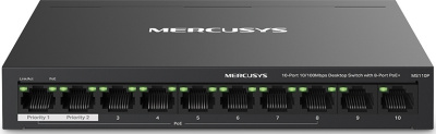 Коммутатор Mercusys MS110P 10x100Mb 8PoE+ 65W неуправляемый
