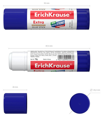 Клей-карандаш Erich Krause Extra 4443 15гр белый ПВП