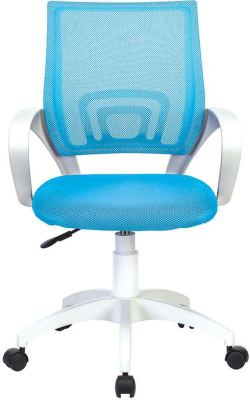 Кресло Бюрократ CH W696 голубой TW-31 сиденье голубой TW-55 сетка/ткань крестов. пластик белый