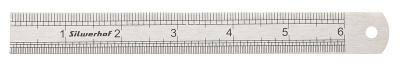 Линейка Silwerhof 160164 сталь нержавеющая дл.15см двухсторонняя шкала