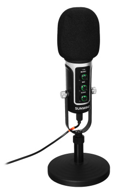 Микрофон проводной SunWind SW-SM500G 1.8м черный