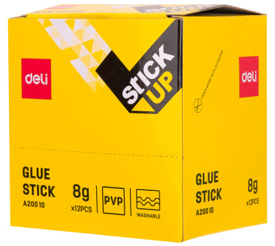 Клей-карандаш Deli Stick UP EA20010 8гр корп.желтый ПВП дисплей картонный усиленный