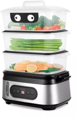 Пароварка Kitfort КТ-4082 3ярус. 800Вт серебристый