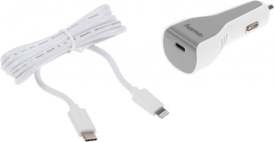 Автомобильное зар./устр. Hama H-183317 3A (PD) USB Type-C для Apple белый (00183317)