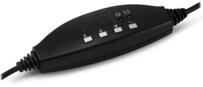 Наушники с микрофоном Оклик HS-M300 черный/серый 1.8м накладные оголовье (1876323)