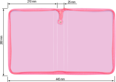 Папка для тетрадей Silwerhof 671958 Gems A5 210х260х25мм 1отд. розовый пластик на молнии