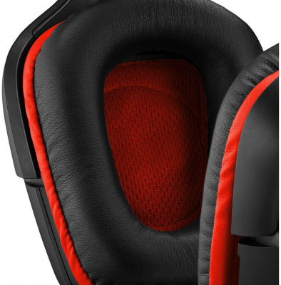 Наушники с микрофоном Logitech G332 Leatheratte черный/красный 2м накладные оголовье (981-000757)