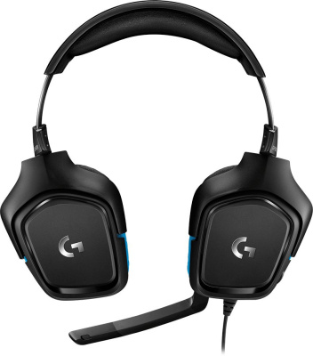 Наушники с микрофоном Logitech G431 черный/синий 2м мониторные оголовье (981-000772)
