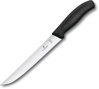 Нож кухонный Victorinox Swiss Classic (6.8103.18B) стальной разделочный лезв.180мм прямая заточка черный блистер