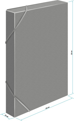 Папка-короб на резинке Бюрократ -BA25/05GREY пластик 0.5мм корешок 25мм A4 серый