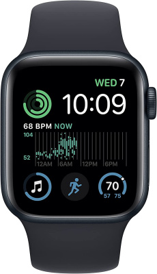 Смарт-часы Apple Watch SE 2022 A2722 40мм OLED корп.темная ночь рем.темная ночь разм.брасл.:O/S (MNJT3ZP/A)