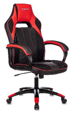 Кресло игровое Zombie VIKING 2 AERO черный/красный эко.кожа/ткань крестов. пластик
