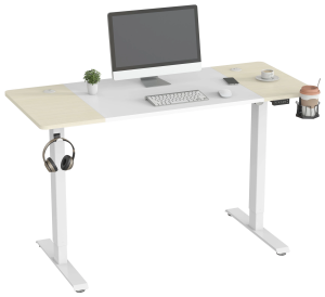 Стол для компьютера Cactus CS-EDL-WWD с электроприводом столешница МДФ белый дуб молочный каркас белый (CS-EDL-WWD)