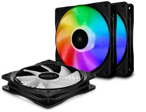 Вентилятор для корпуса Deepcool CF 120 ARGB 120х120x25 черный 4-pin 27дБ (упак.:3шт) (DP-FRGB-RF120-3C) Ret