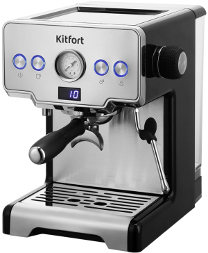 Кофеварка рожковая Kitfort КТ-7530 1450Вт серебристый/черный