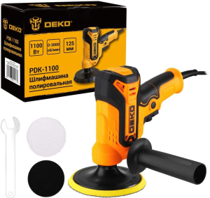 Полировальная машина Deko PDK-1100 1100Вт 3000об/мин рез.шпин.:M14 d=125мм (085-1063)