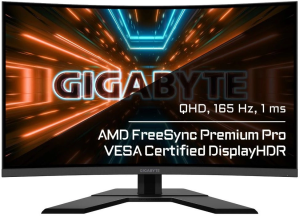 Монитор Gigabyte 31.5" G32QC A черный VA LED 1ms 16:9 HDMI HAS 350cd 178гр/178гр 2560x1440 165Hz DP 2K USB 7.8кг