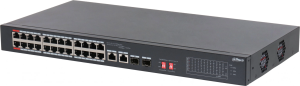 Коммутатор Dahua DH-S3226-24ET-240 (L2) 24x100Мбит/с 2xКомбо(1000BASE-T/SFP) 2SFP 24PoE неуправляемый