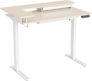Стол для компьютера Cactus CS-EDL-DWT с электроприводом столешница ДСП светлый дуб каркас белый 120x72x60см (CS-EDL-DWT)
