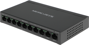 Коммутатор Mercusys MS110CP (L2) 8x100Мбит/с 2x1Гбит/с 8PoE+ 65W неуправляемый