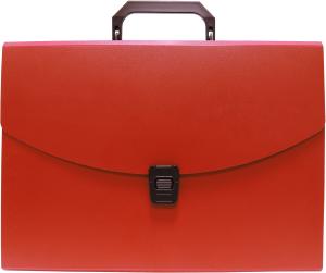 Портфель Бюрократ -BPP13RED 13 отдел. A4 пластик 0.7мм красный