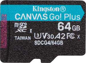 Флеш карта microSDXC 64GB Kingston SDCG4/64GBSP Canvas Go! Plus V30 A2 w/o adapter