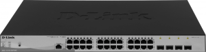 Коммутатор D-Link DGS-1210-28P/ME/B2A (L2) 24x1Гбит/с 4xКомбо(1000BASE-T/SFP) 24PoE 193W настраиваемый