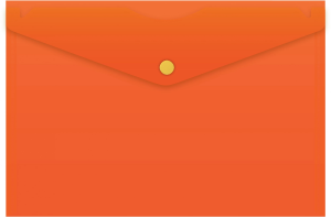 Конверт на кнопке Бюрократ -PK804A5NOR A5 непрозрачный пластик 0.18мм оранжевый